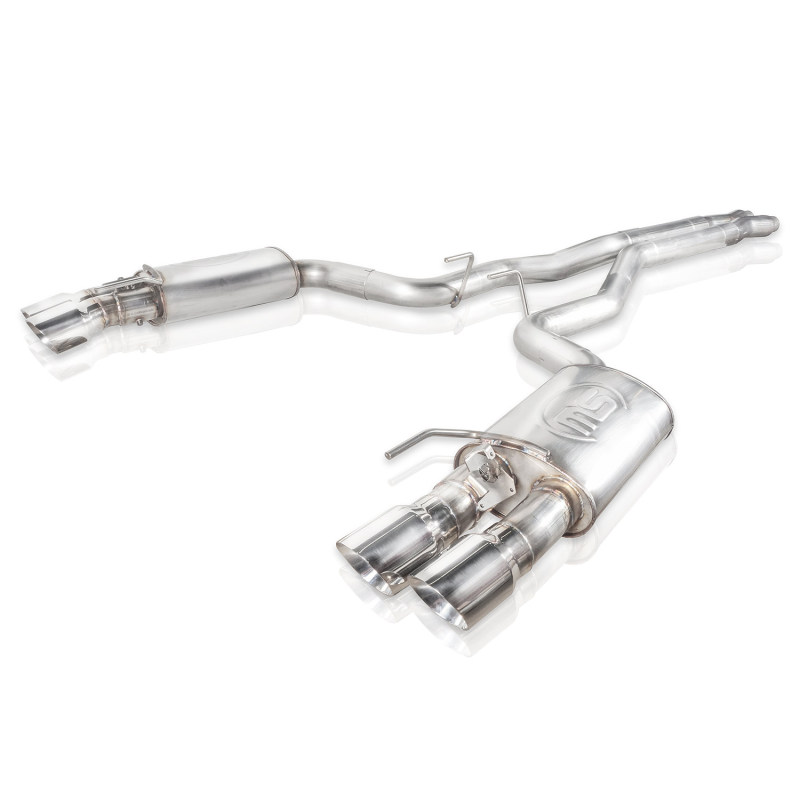 Ford Mustang Performance Exhaust - Stainless Works - Redline Series Catback X-Pipe w/Active Valves & Quad Tips - `18-`27